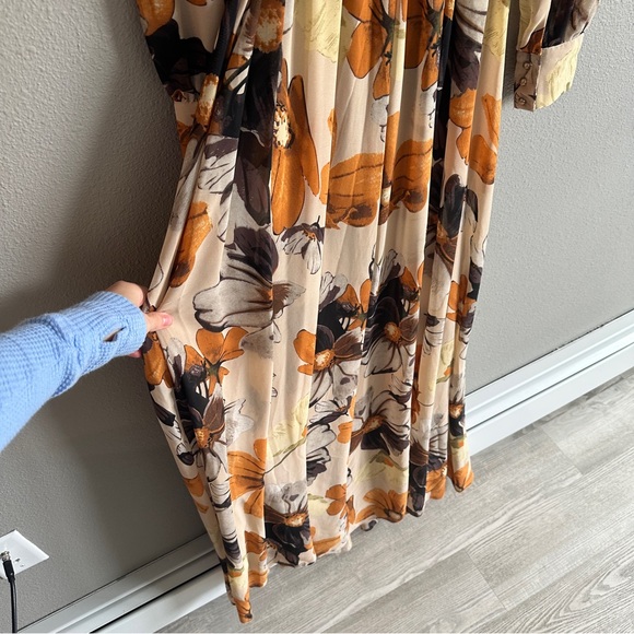 Baltic Born Floral Long Sleeve Dress - Cream and Brown - Picture 8 of 13